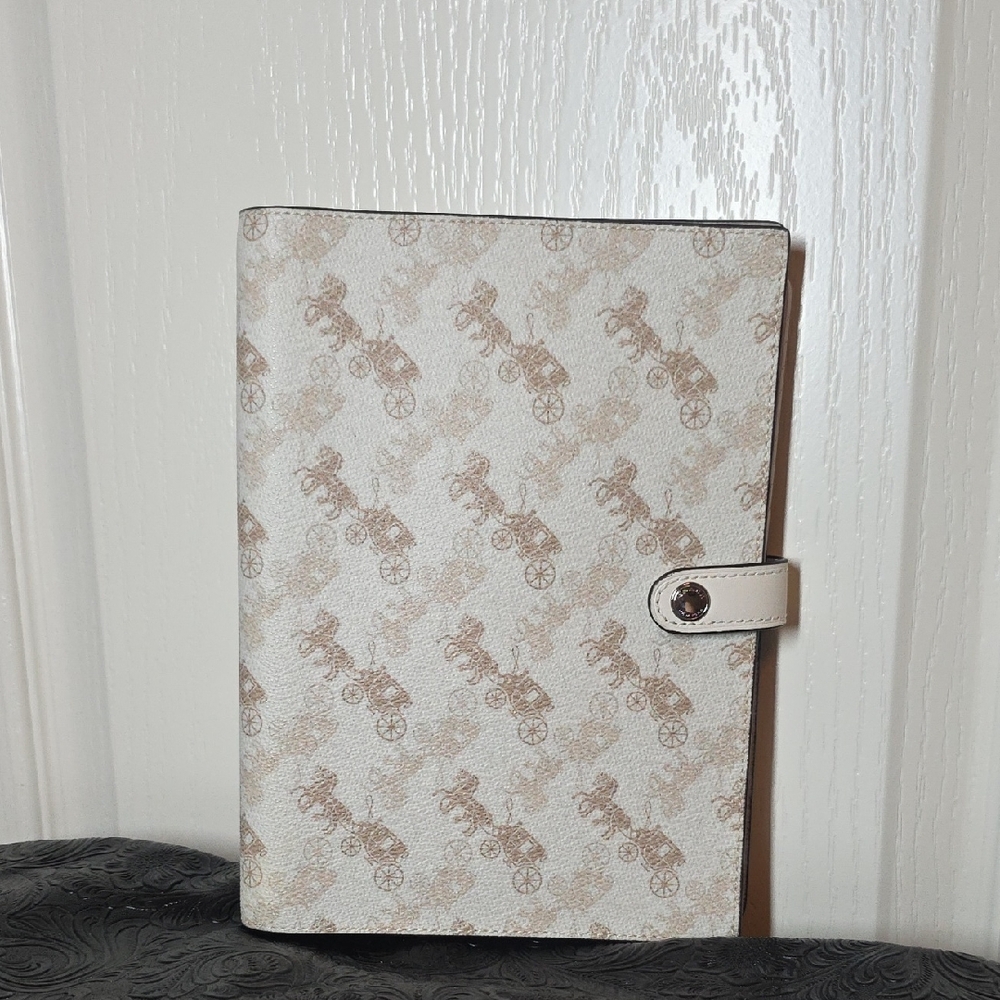 Coach Beige Signature Patterned Notebook